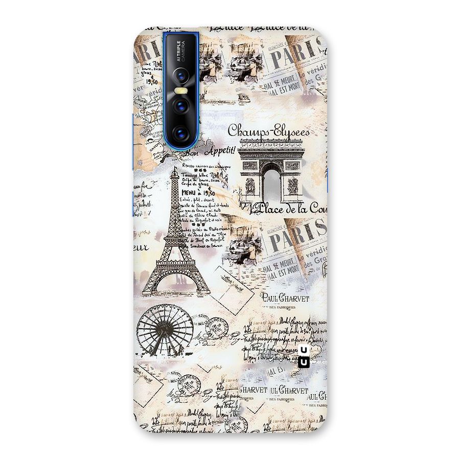 Paris Paper Back Case for Vivo V15 Pro