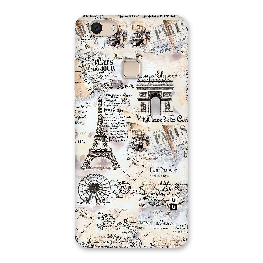 Paris Paper Back Case for Vivo V7
