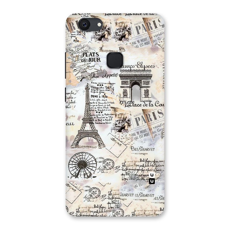 Paris Paper Back Case for Vivo V7 Plus