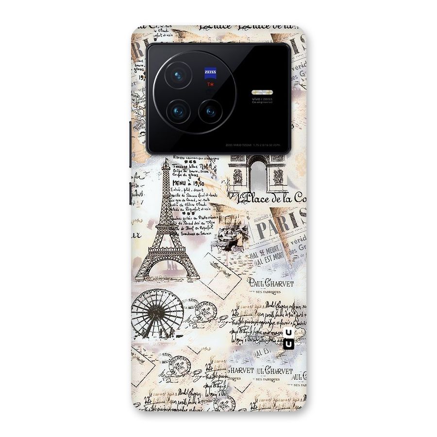 Paris Paper Back Case for Vivo X80