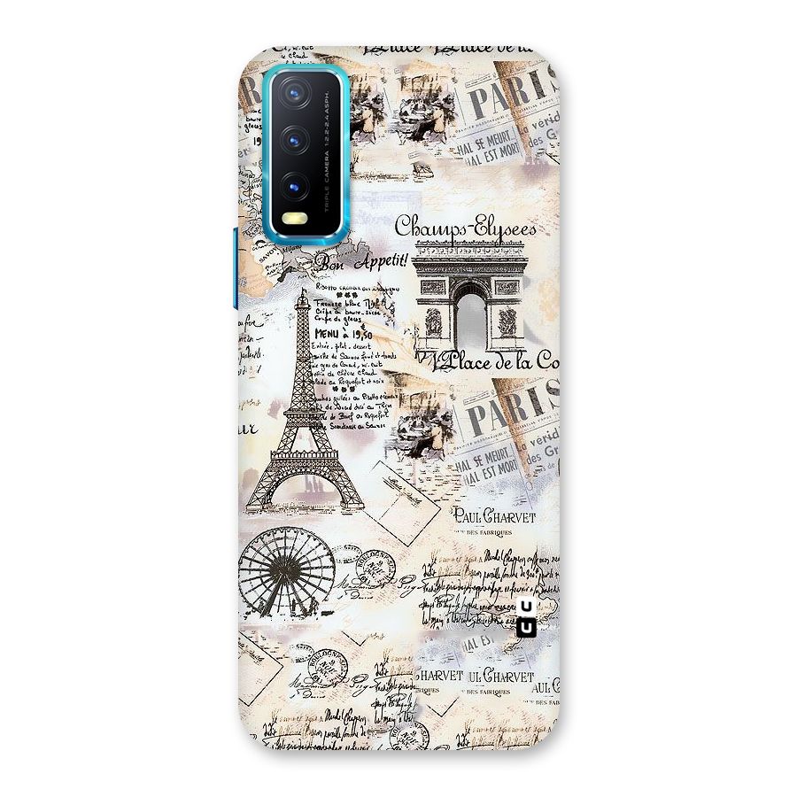 Paris Paper Back Case for Vivo Y20A