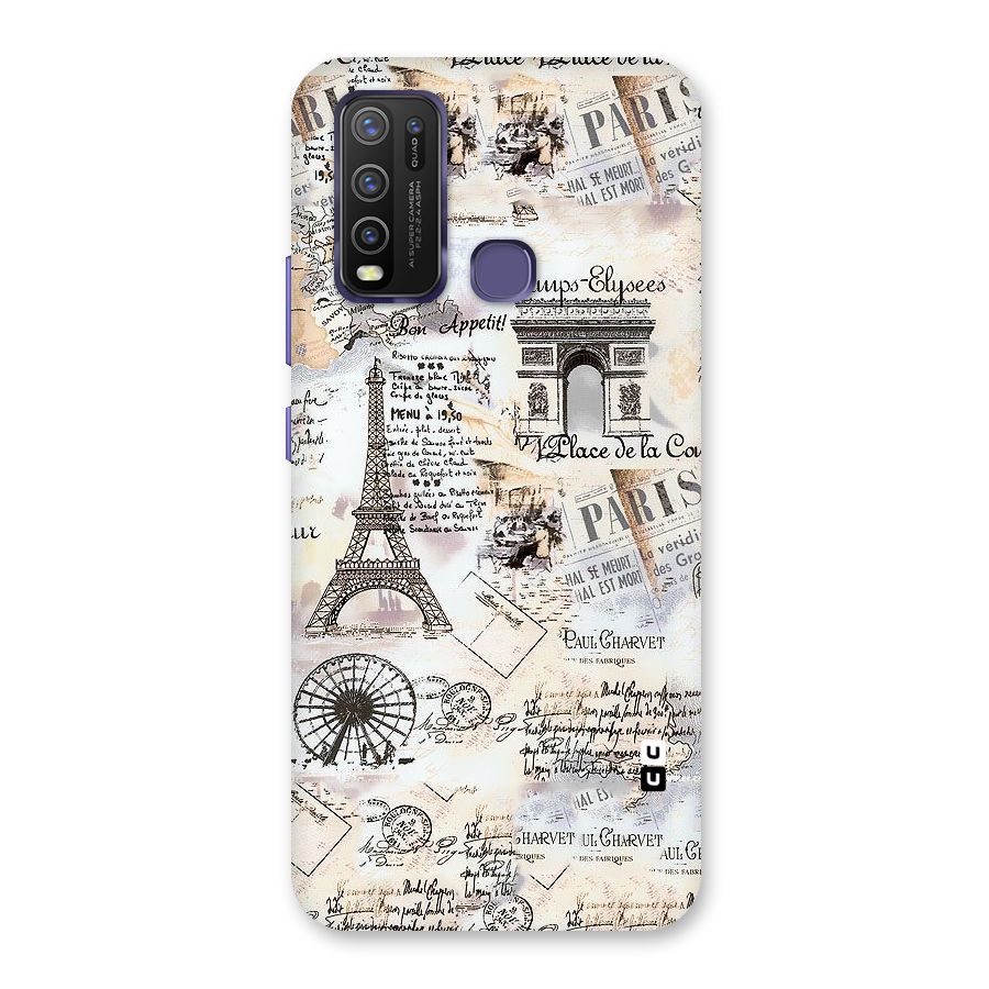 Paris Paper Back Case for Vivo Y50