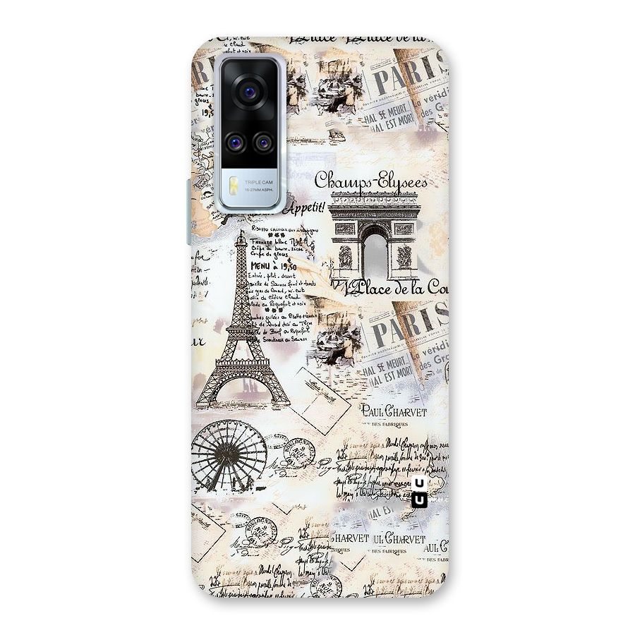 Paris Paper Back Case for Vivo Y51