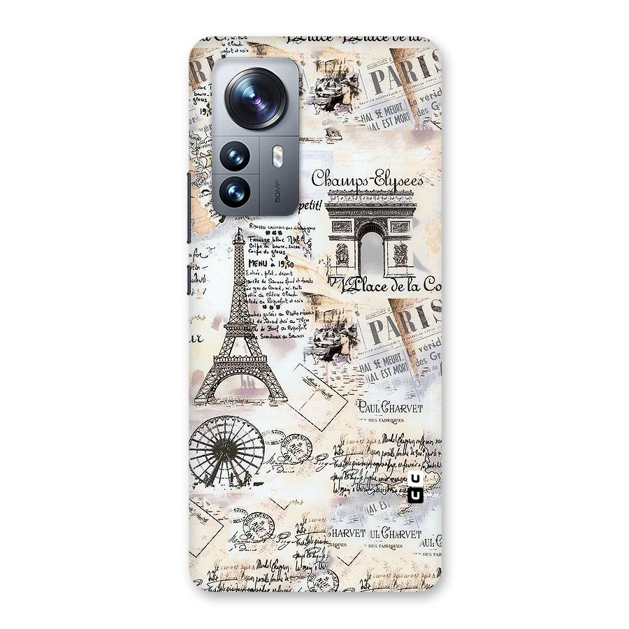 Paris Paper Back Case for Xiaomi 12 Pro