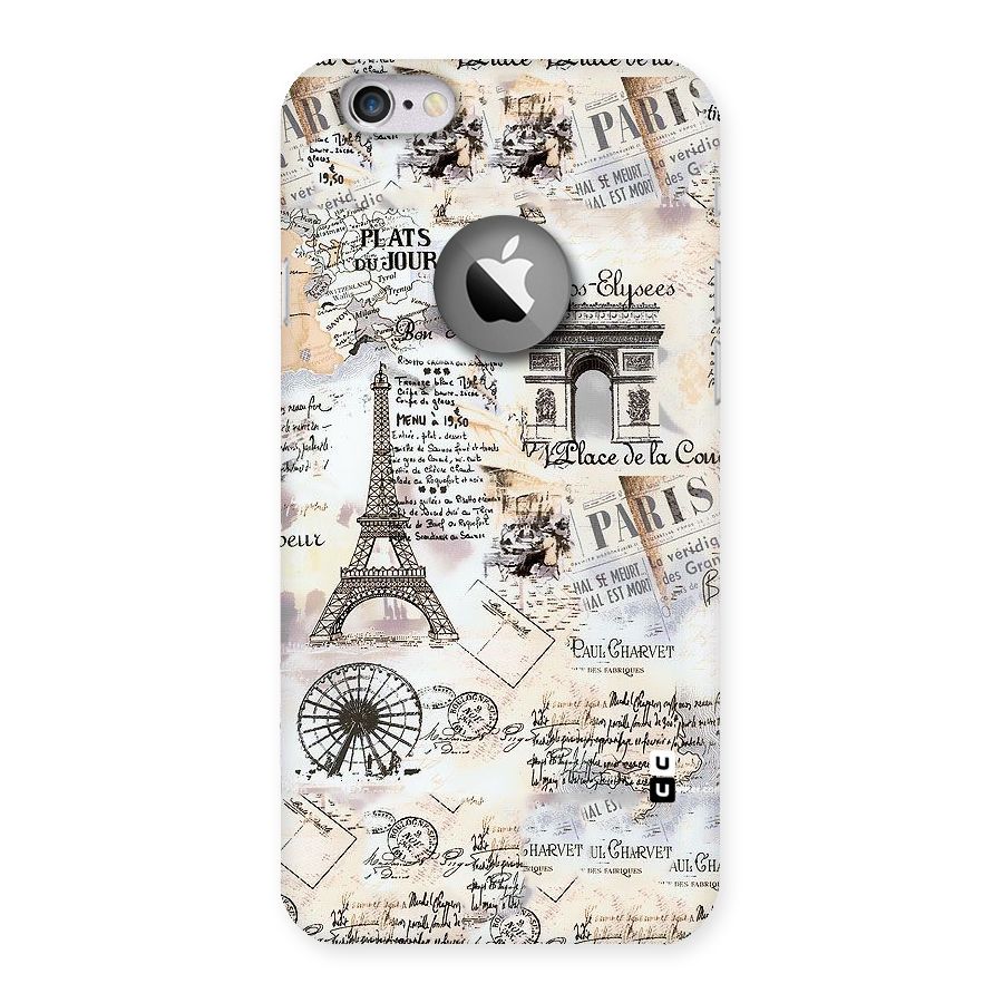 Paris Paper Back Case for iPhone 6 Logo Cut
