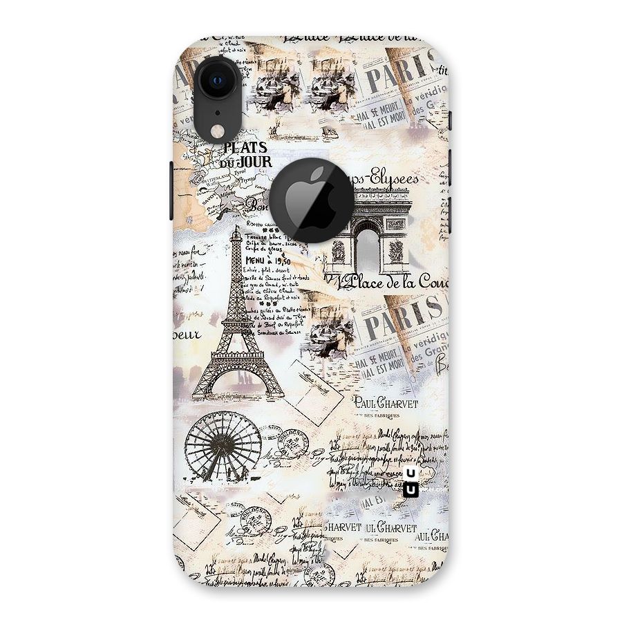 Paris Paper Back Case for iPhone XR Logo Cut