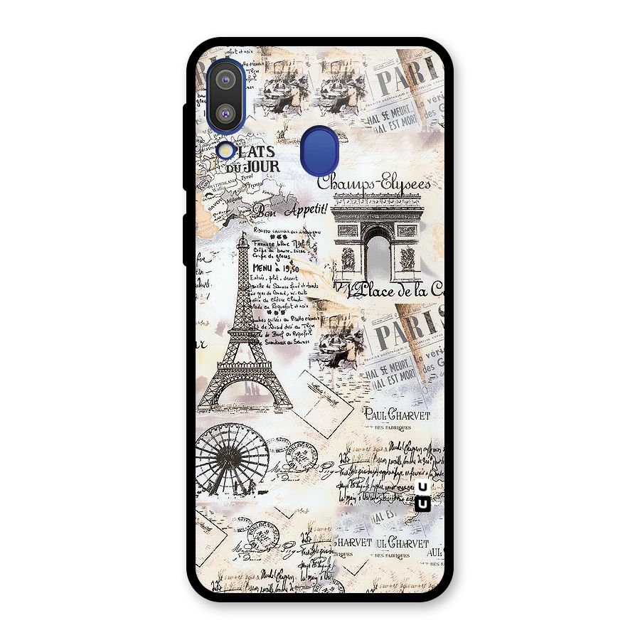 Paris Paper Glass Back Case for Galaxy M20