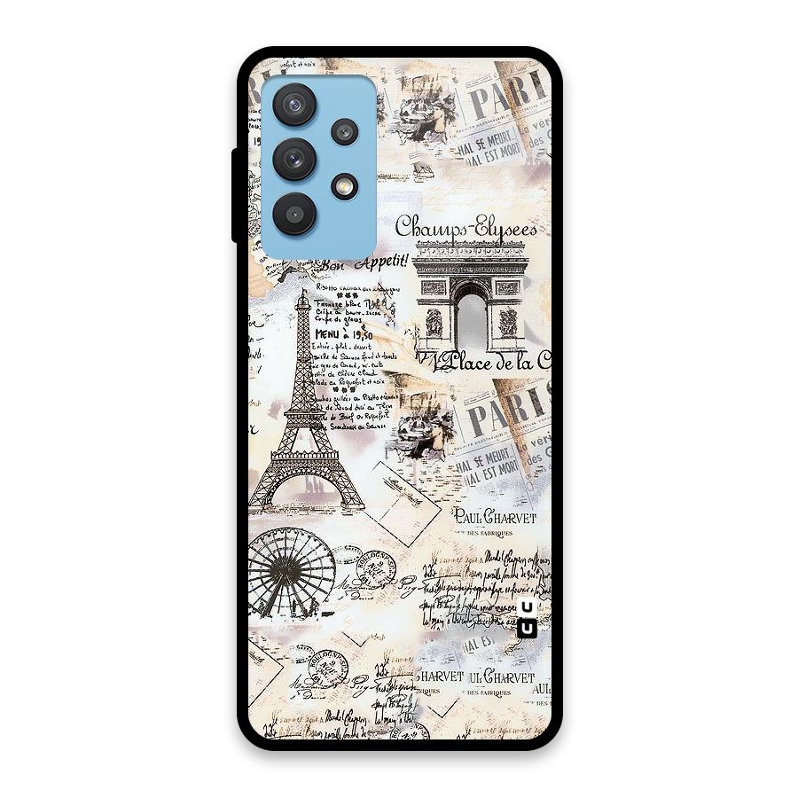 Paris Paper Glass Back Case for Galaxy M32 5G