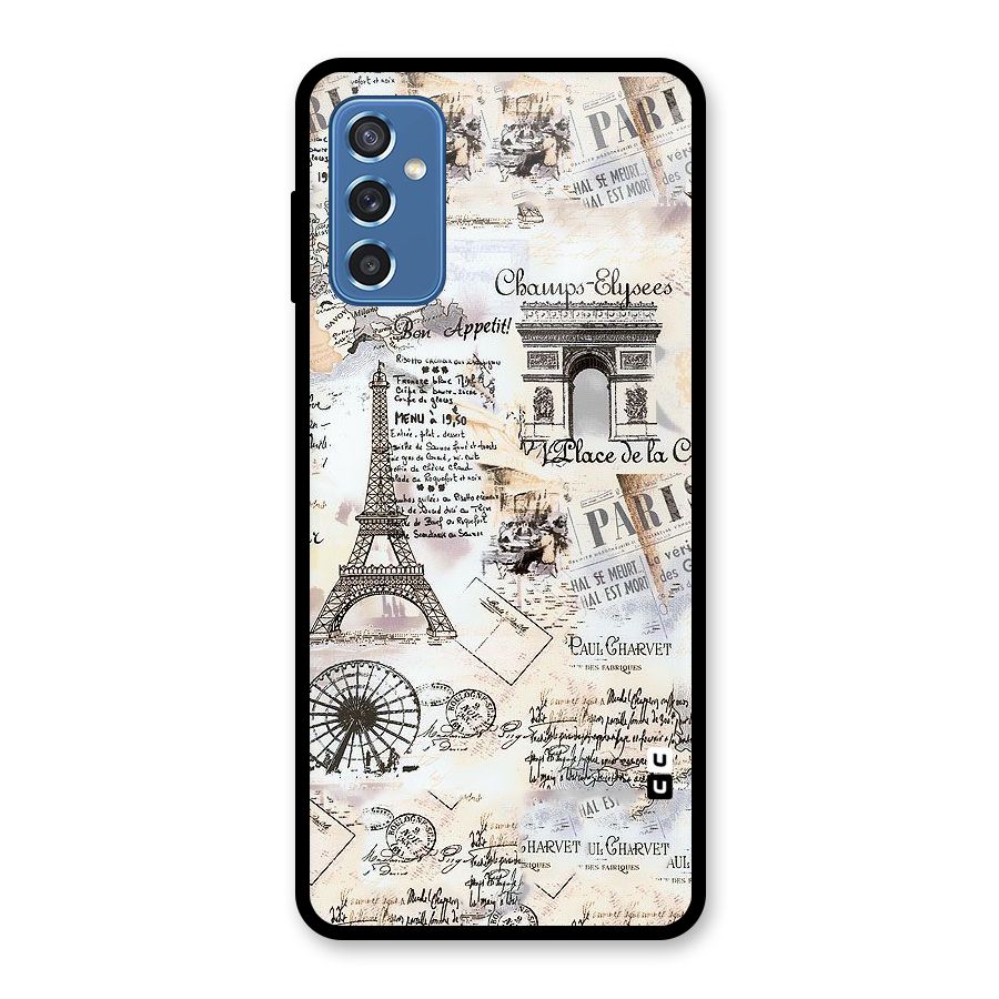 Paris Paper Glass Back Case for Galaxy M52 5G