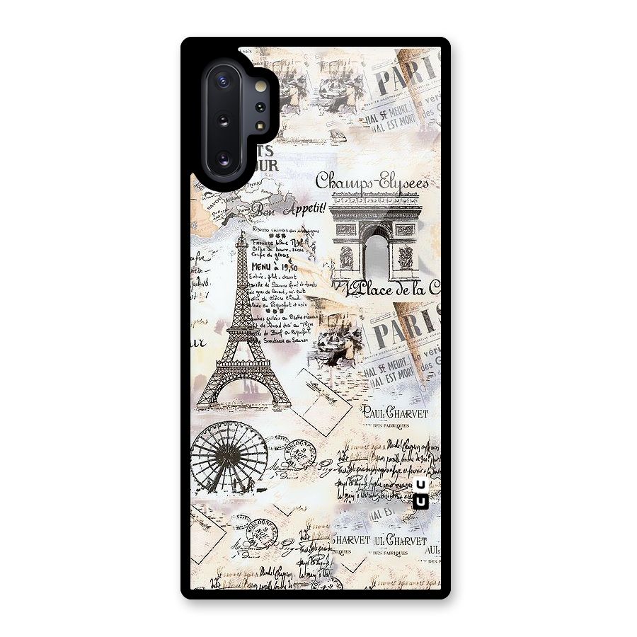 Paris Paper Glass Back Case for Galaxy Note 10 Plus