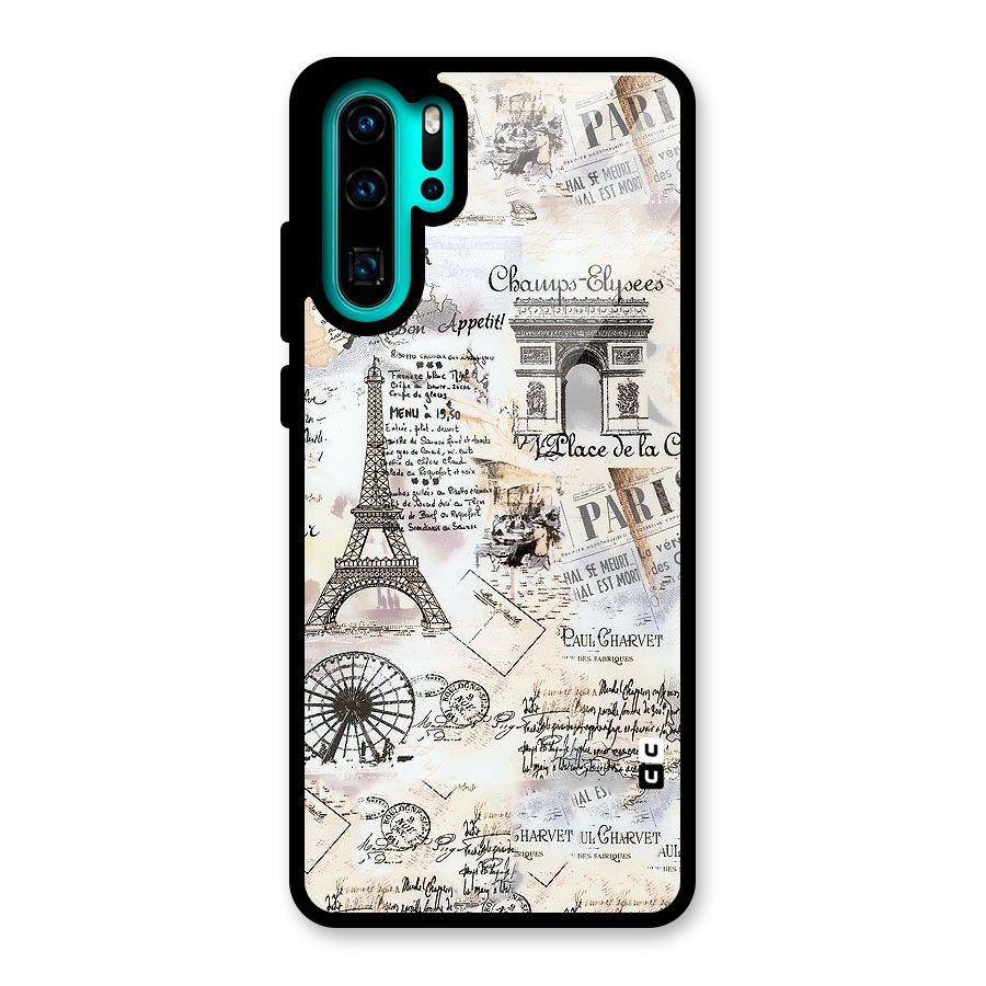 Paris Paper Glass Back Case for Huawei P30 Pro