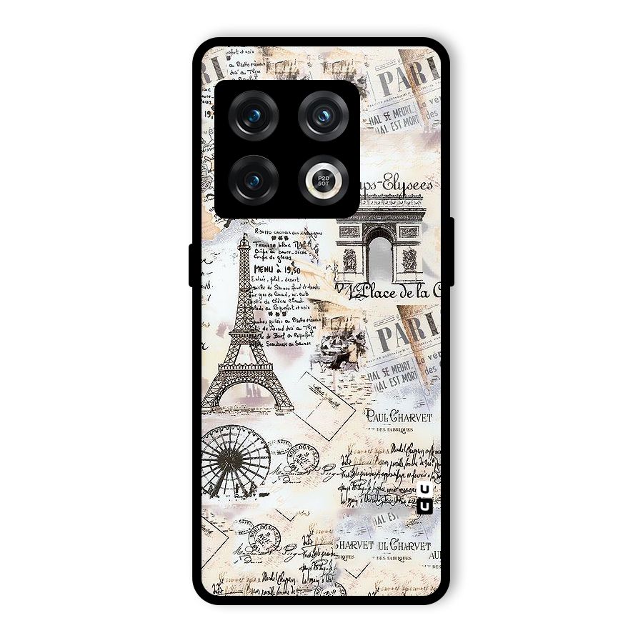 Paris Paper Glass Back Case for OnePlus 10 Pro 5G