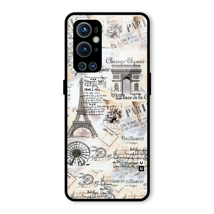Paris Paper Glass Back Case for OnePlus 9 Pro