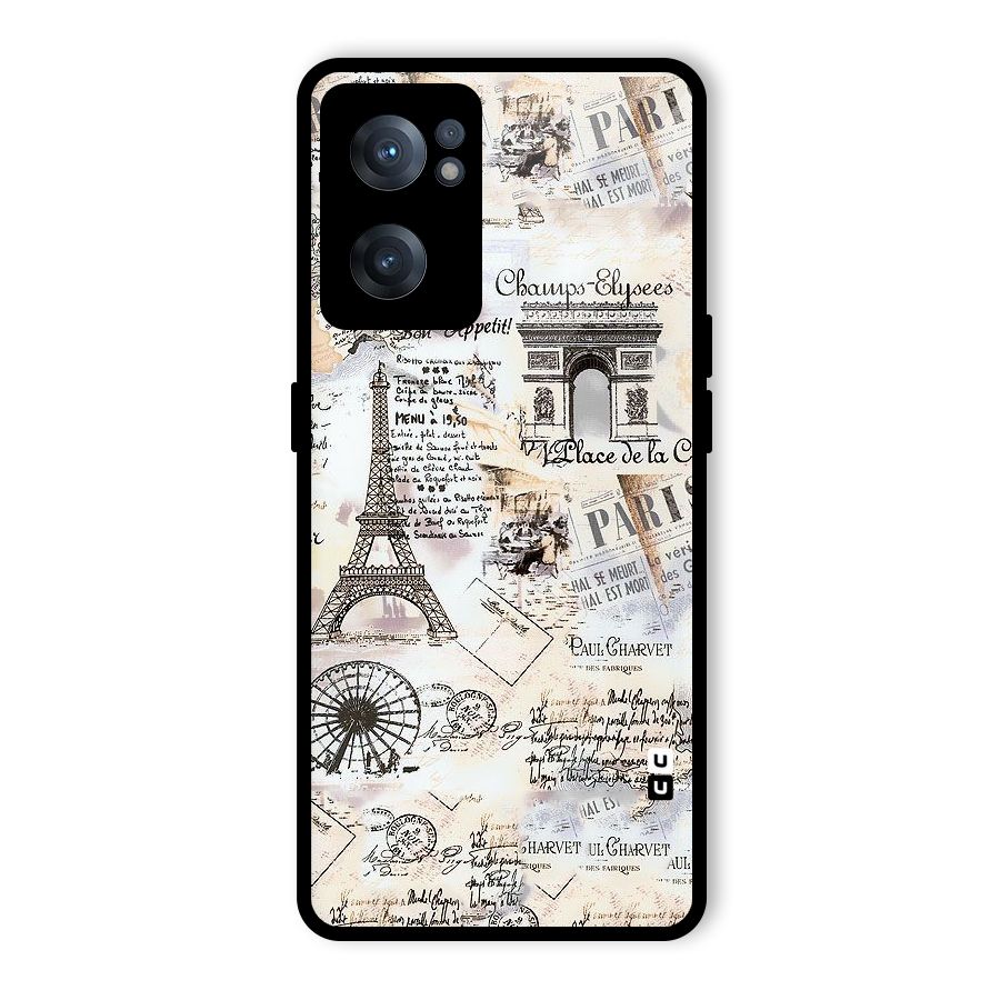 Paris Paper Glass Back Case for OnePlus Nord CE 2 5G