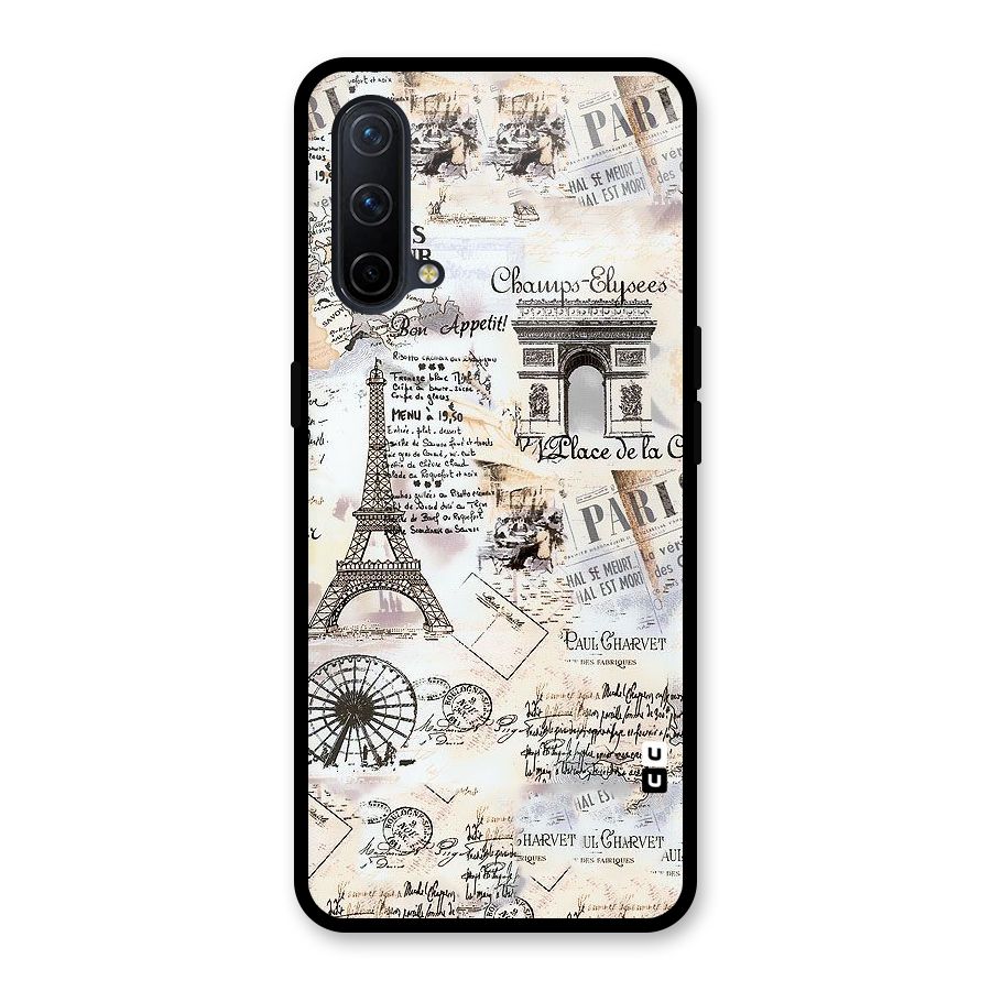 Paris Paper Glass Back Case for OnePlus Nord CE 5G