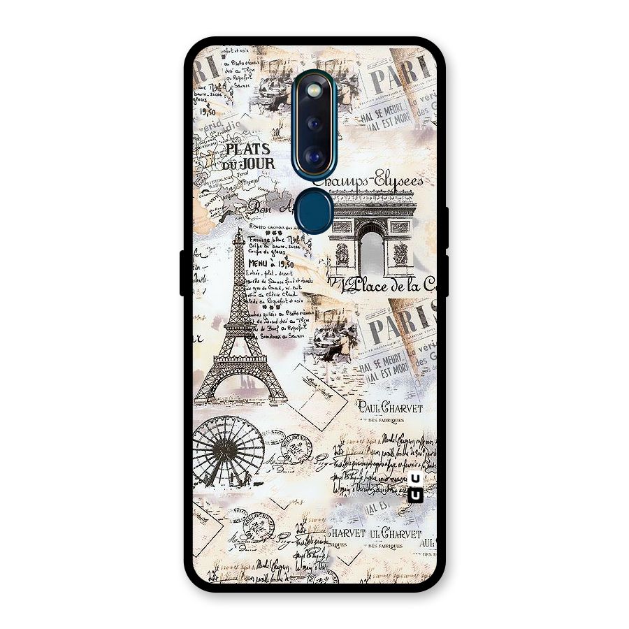 Paris Paper Glass Back Case for Oppo F11 Pro