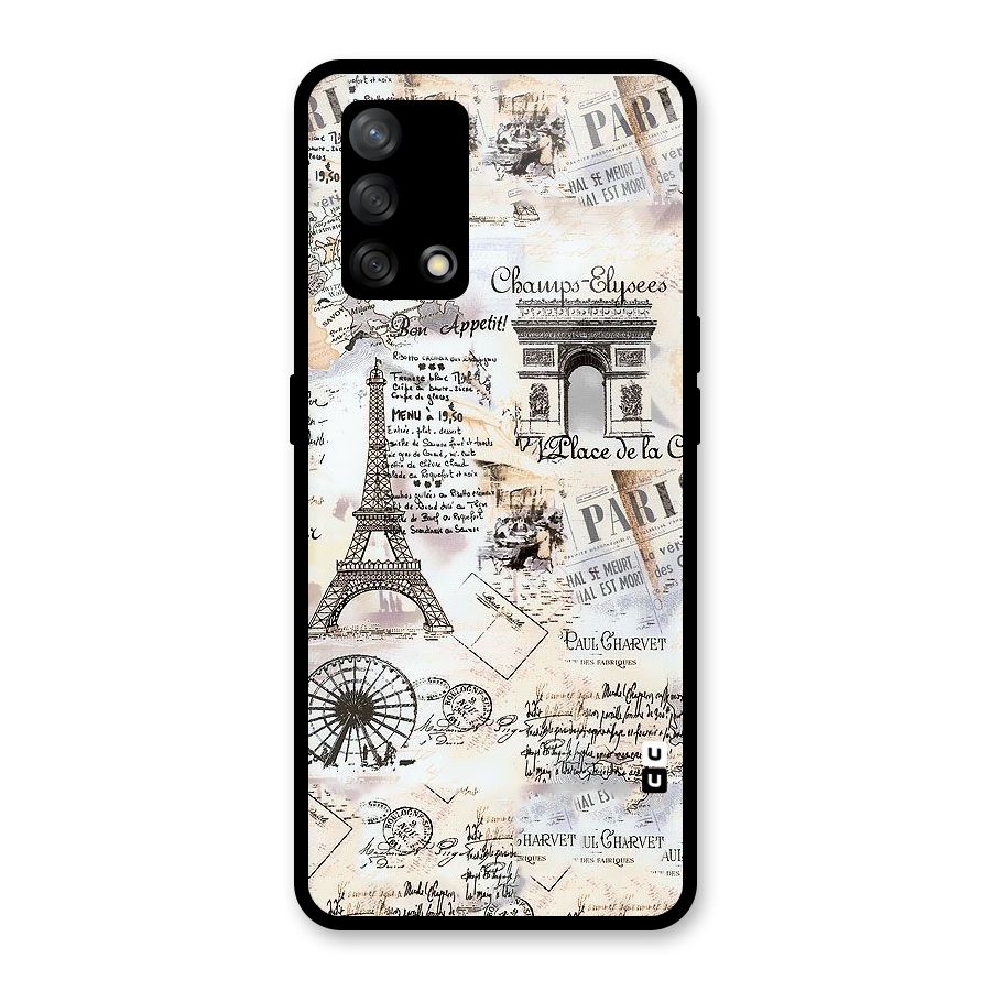 Paris Paper Glass Back Case for Oppo F19