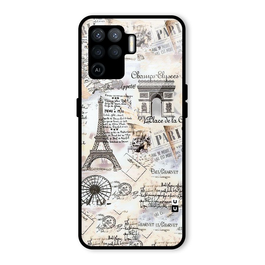 Paris Paper Glass Back Case for Oppo F19 Pro