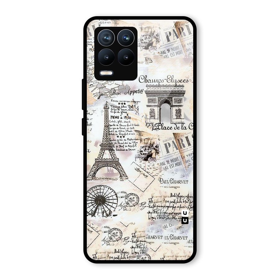 Paris Paper Glass Back Case for Realme 8