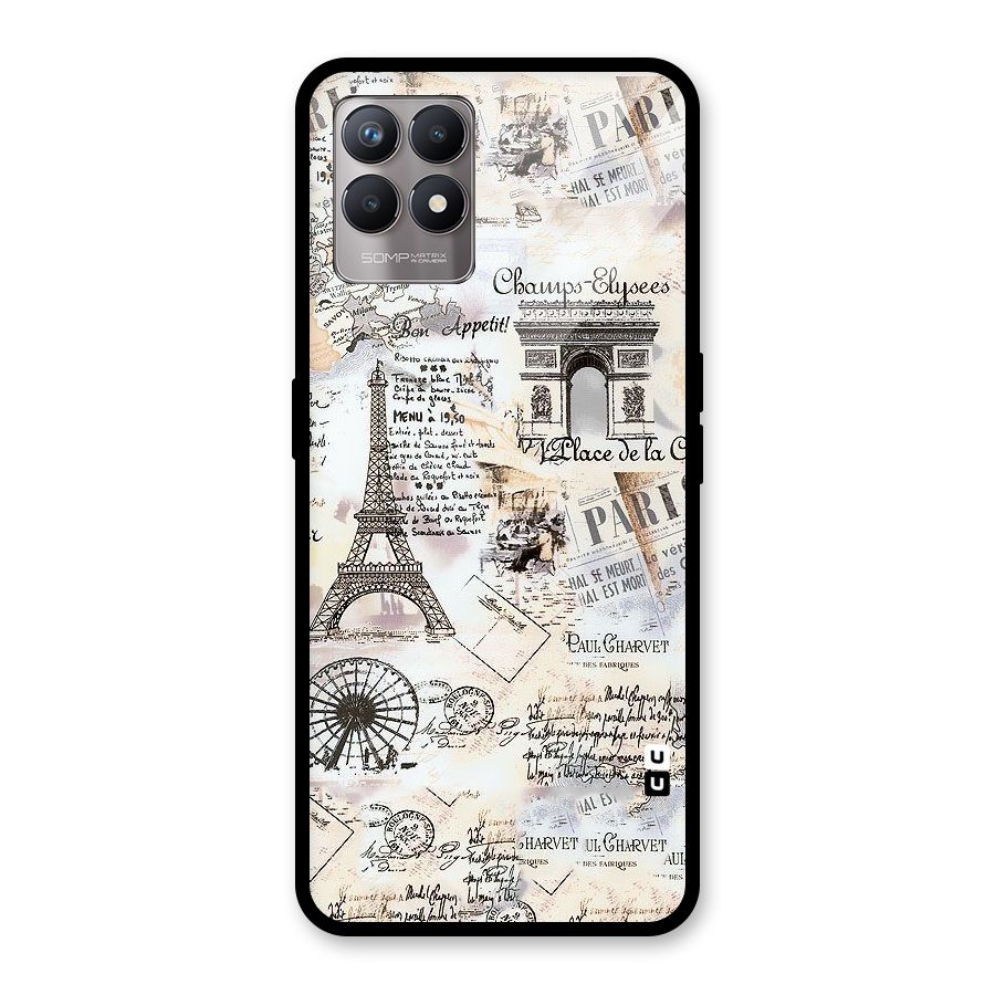 Paris Paper Glass Back Case for Realme 8i