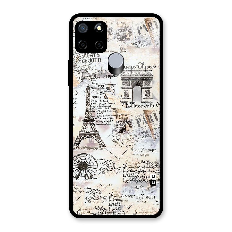 Paris Paper Glass Back Case for Realme C15