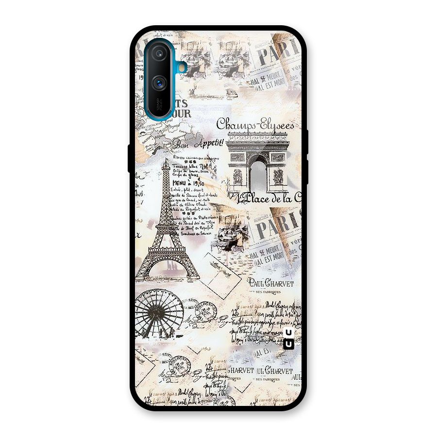 Paris Paper Glass Back Case for Realme C3