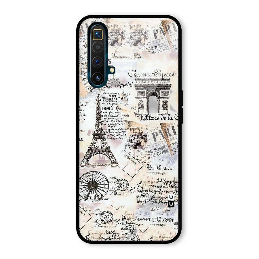 Paris Paper Glass Back Case for Realme X3