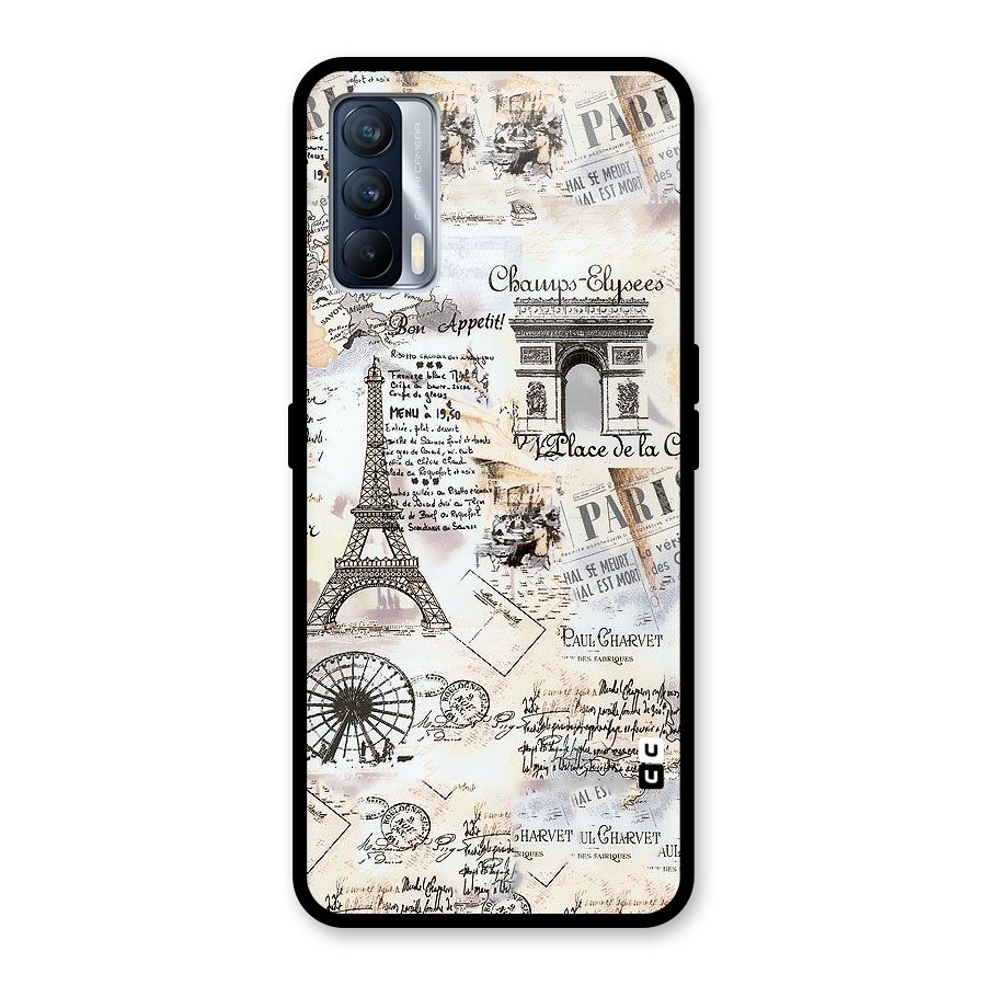 Paris Paper Glass Back Case for Realme X7