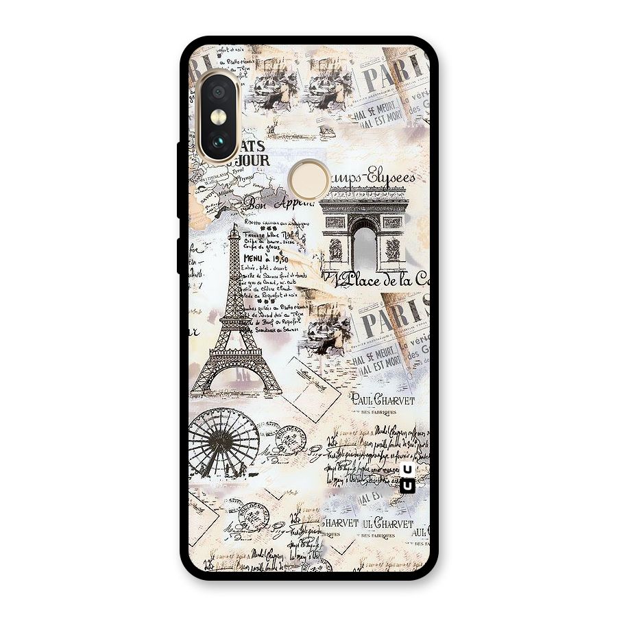 Paris Paper Glass Back Case for Redmi Note 5 Pro