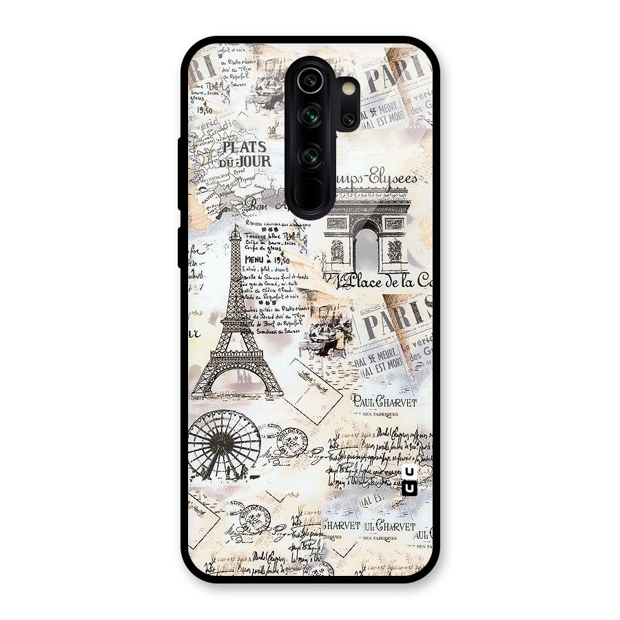 Paris Paper Glass Back Case for Redmi Note 8 Pro
