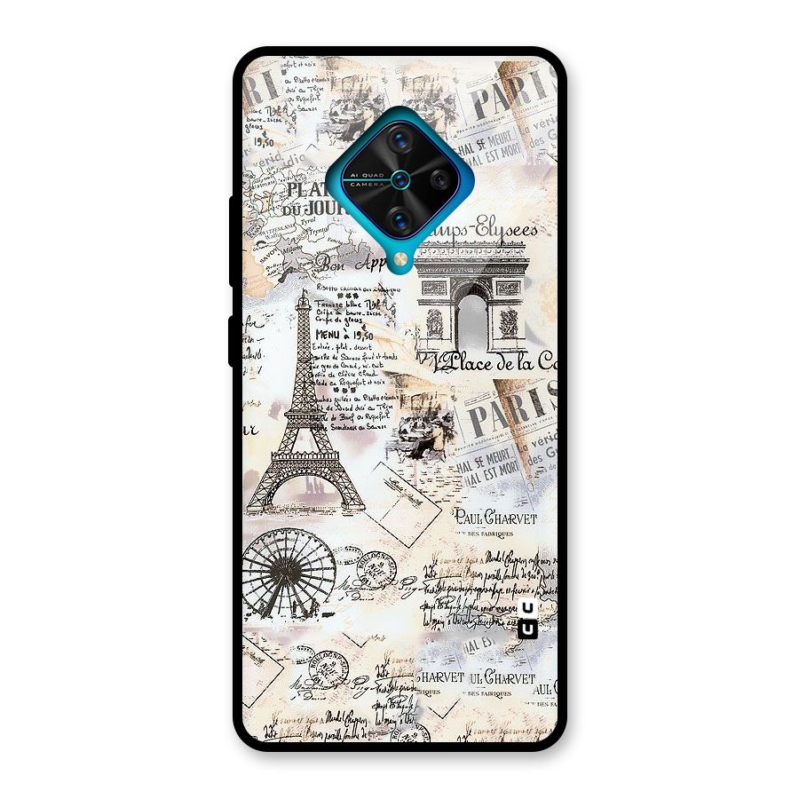 Paris Paper Glass Back Case for Vivo S1 Pro