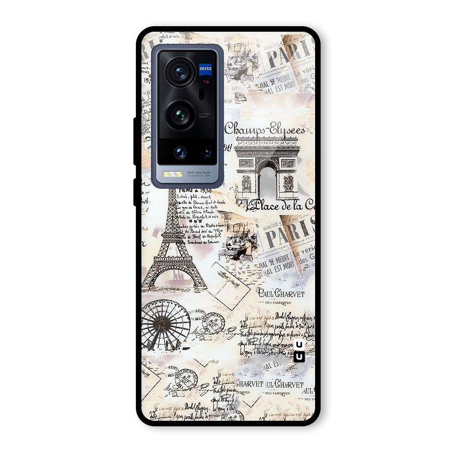 Paris Paper Glass Back Case for Vivo X60 Pro Plus