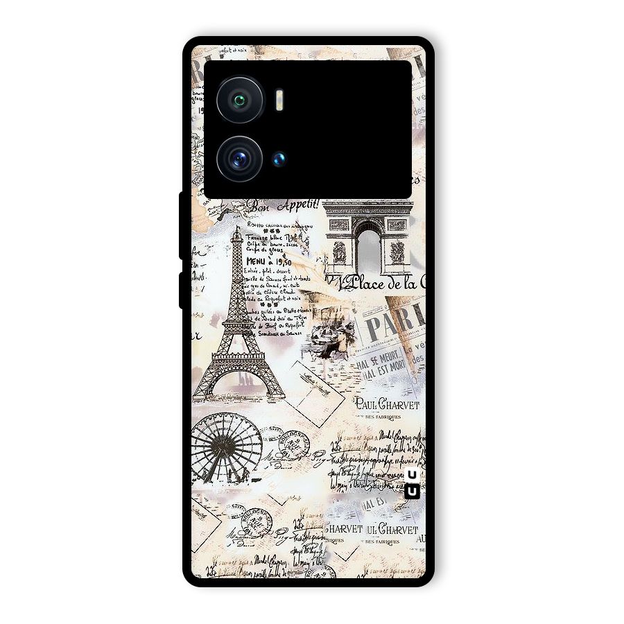 Paris Paper Glass Back Case for Vivo iQOO 9 Pro