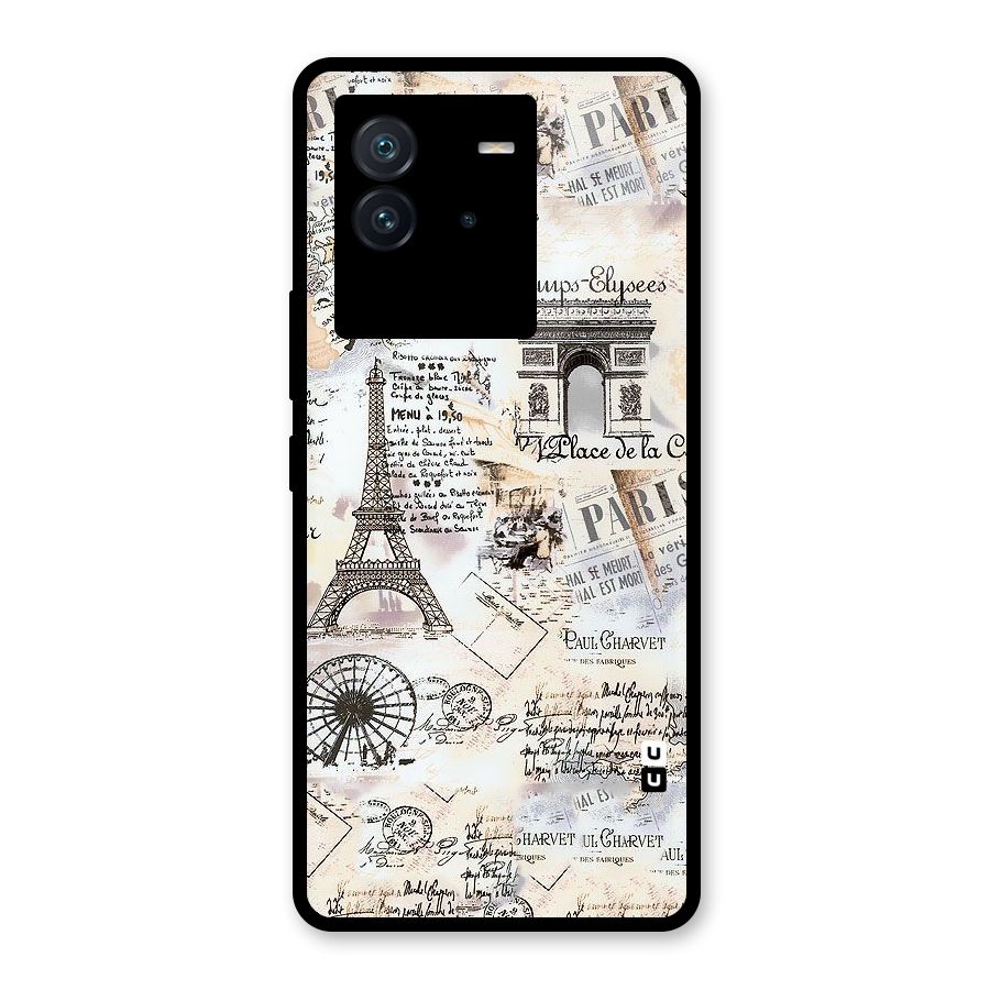 Paris Paper Glass Back Case for Vivo iQOO Neo 6 5G