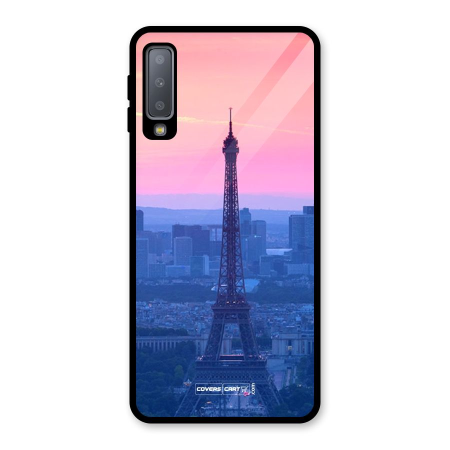 Paris Tower Glass Back Case for Galaxy A7 (2018)