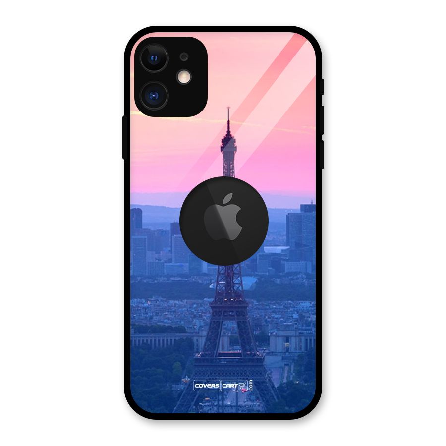Paris Tower Glass Back Case for iPhone 11 Logo Cut