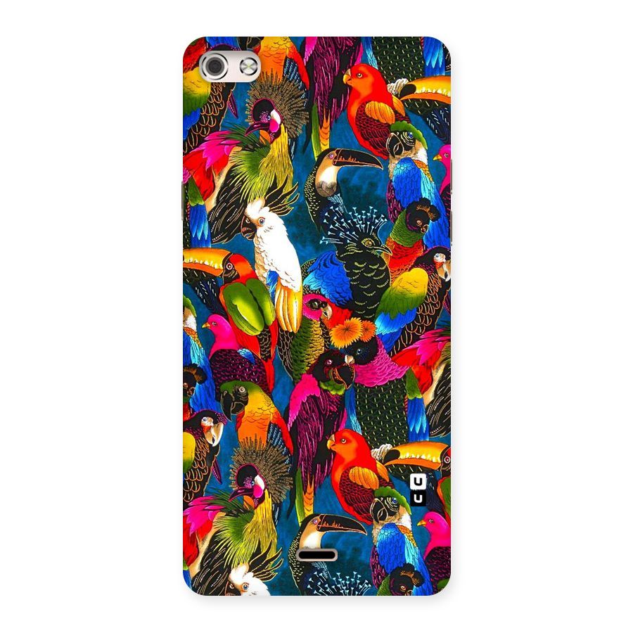 Parrot Art Back Case for Micromax Canvas Silver 5