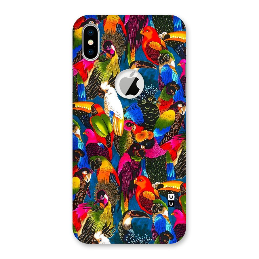 Parrot Art Back Case for iPhone XS Logo Cut