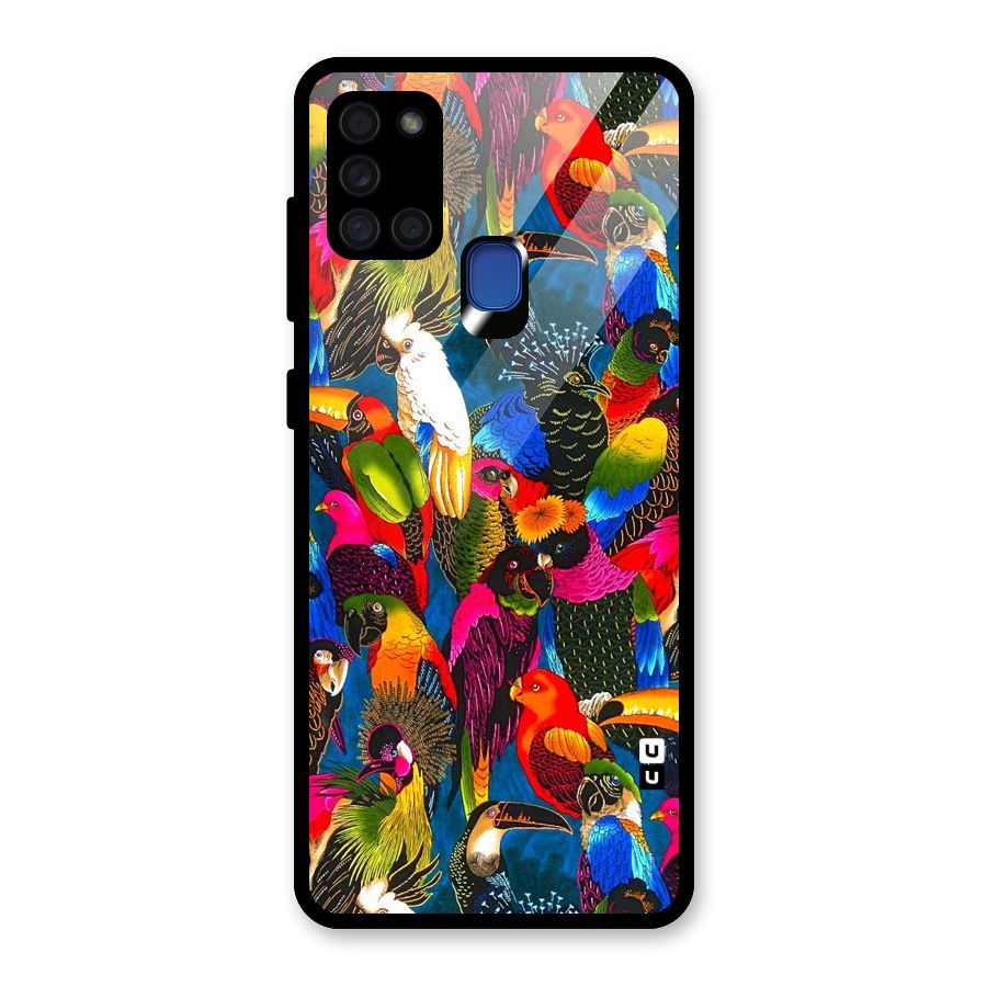 Parrot Art Glass Back Case for Galaxy A21s