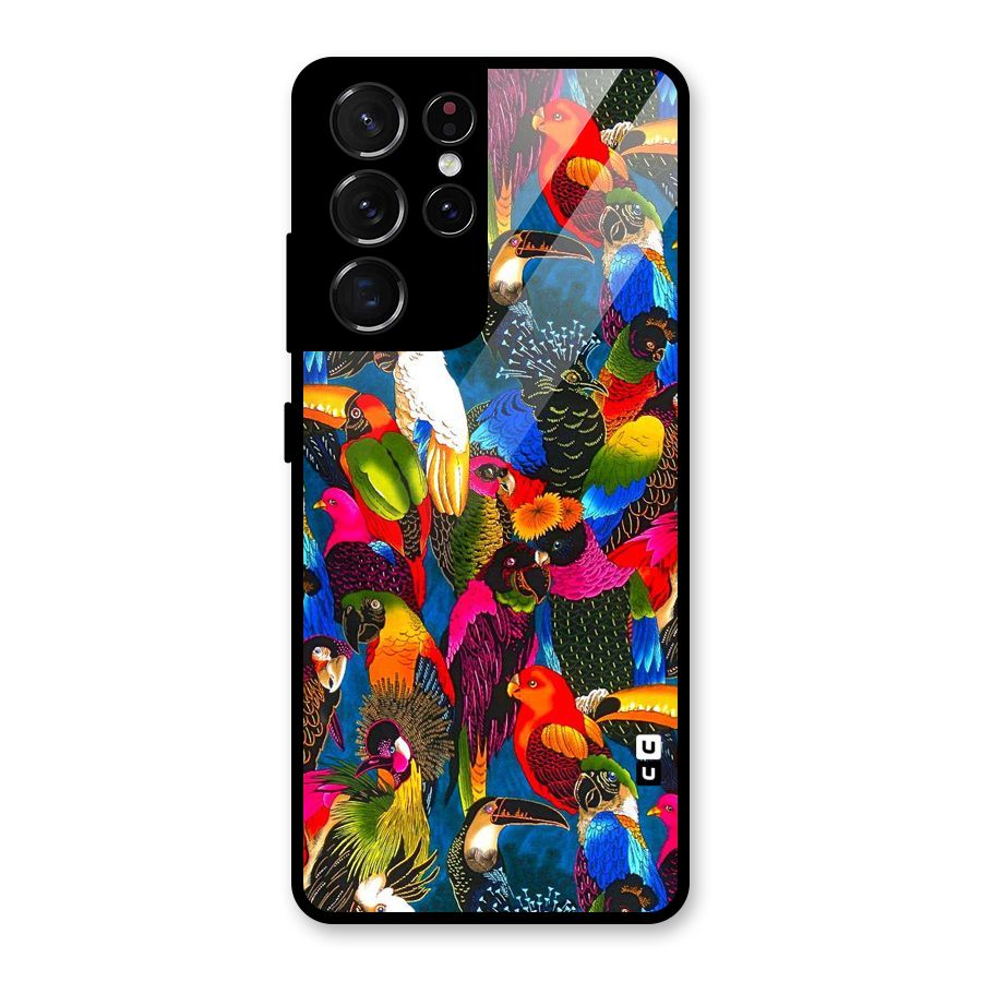Parrot Art Glass Back Case for Galaxy S21 Ultra 5G