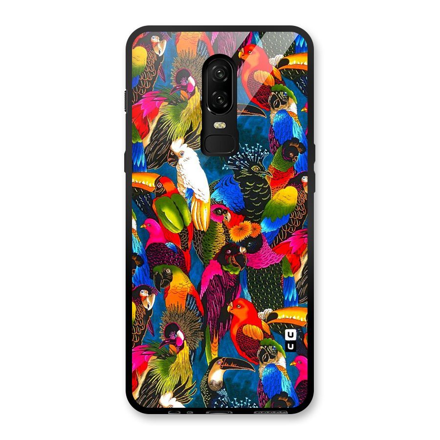Parrot Art Glass Back Case for OnePlus 6