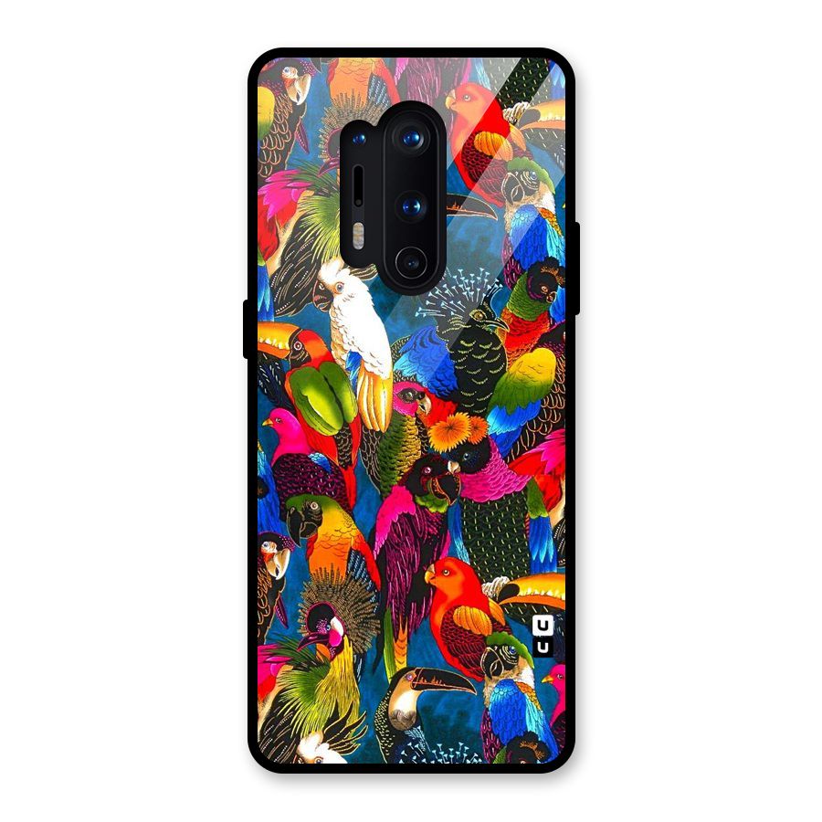 Parrot Art Glass Back Case for OnePlus 8 Pro