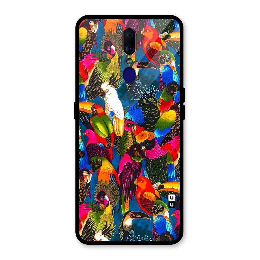Parrot Art Glass Back Case for Oppo F11