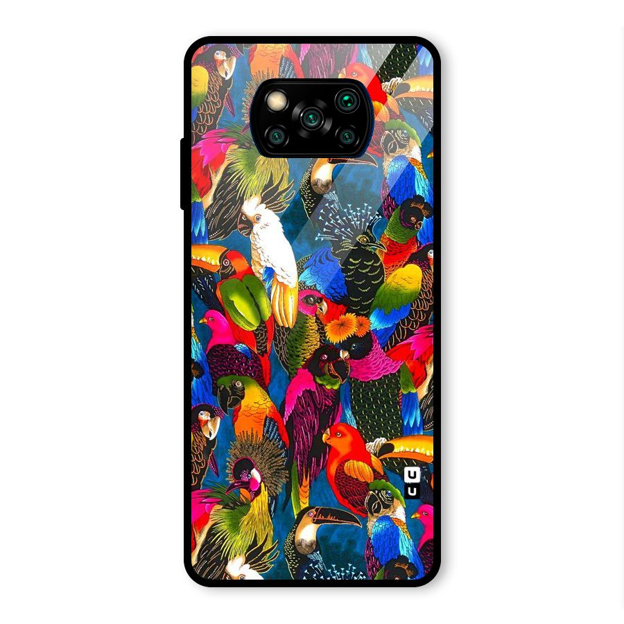 Parrot Art Glass Back Case for Poco X3 Pro