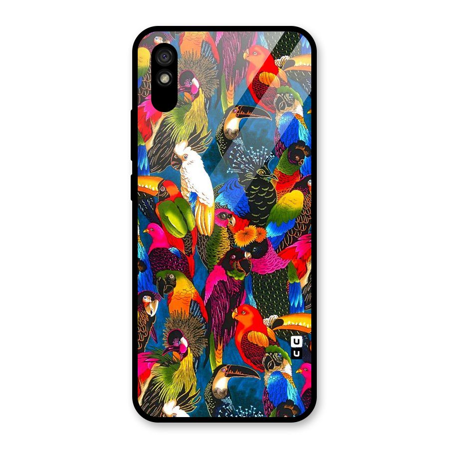 Parrot Art Glass Back Case for Redmi 9i