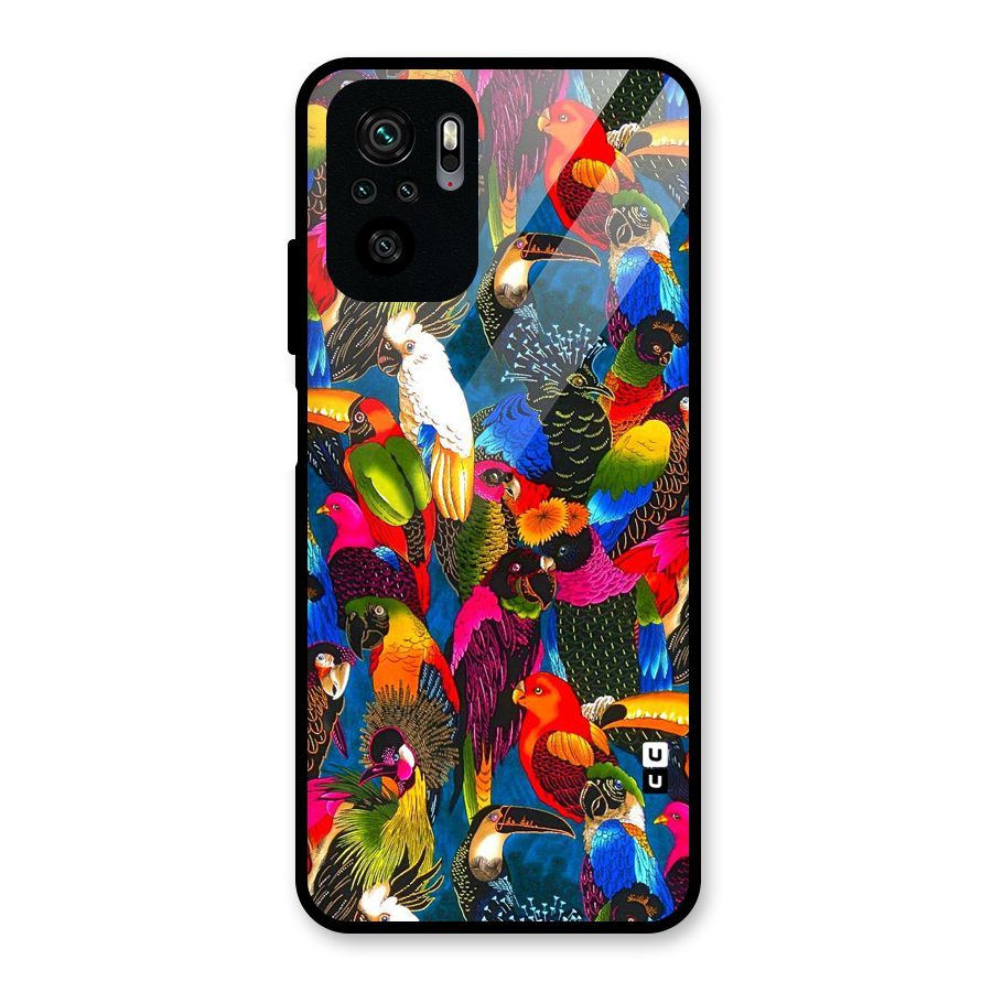 Parrot Art Glass Back Case for Redmi Note 10S