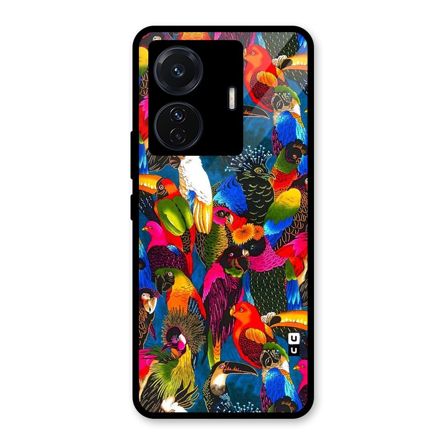 Parrot Art Glass Back Case for Vivo T1 Pro