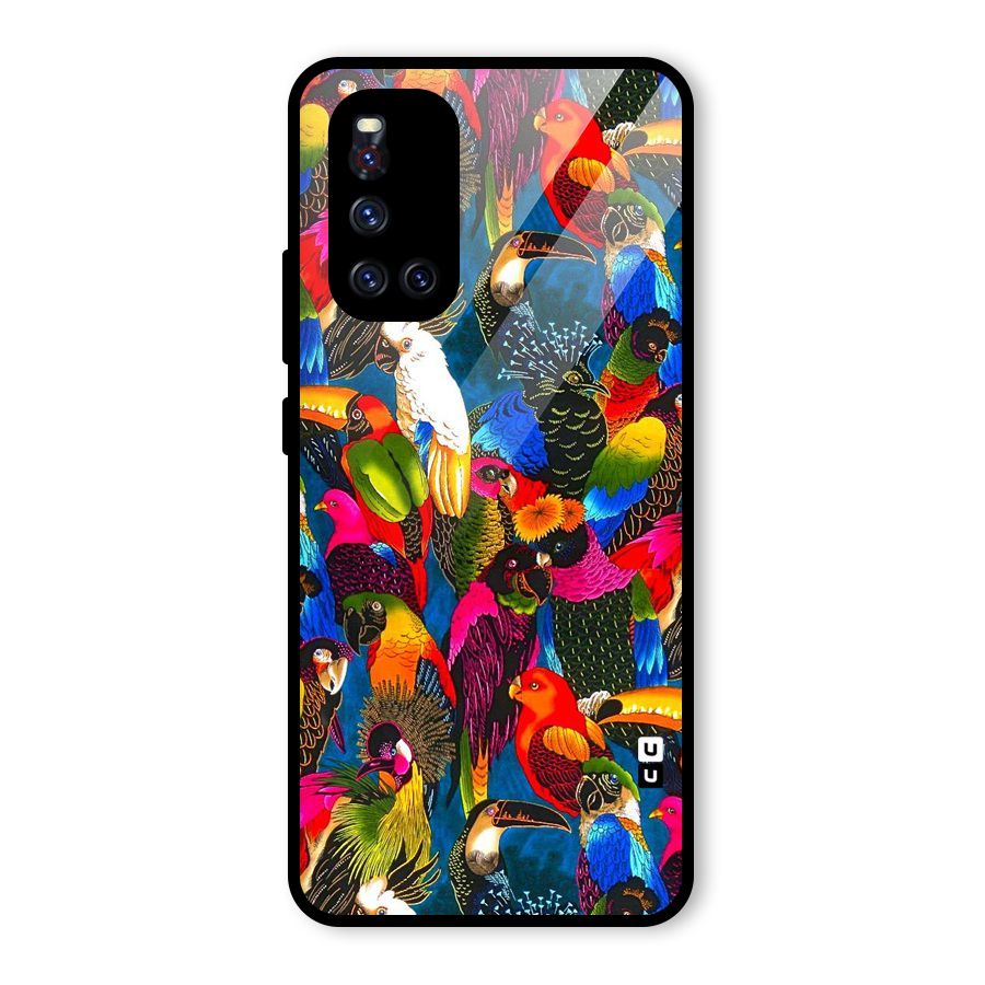 Parrot Art Glass Back Case for Vivo V19