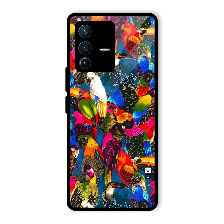 Parrot Art Glass Back Case for Vivo V23 Pro