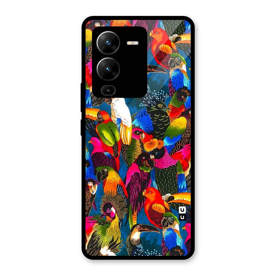 Parrot Art Glass Back Case for Vivo V25 Pro
